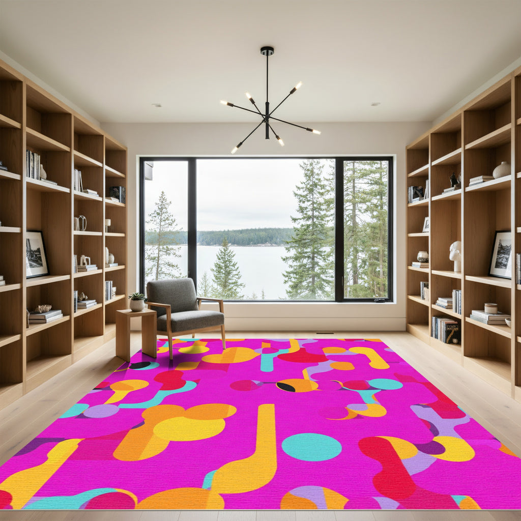 Vibrant Pop Art Abstract Circles Rug