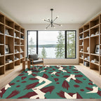 Birds In Flight Teal Crimson Rug