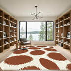 Natural Brown Contemporary Spot Rug