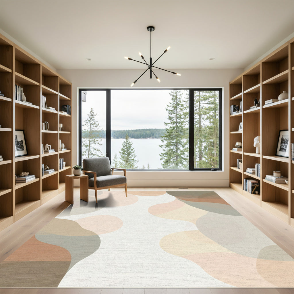 Terra Cotta Blush Abstract Blob Rug