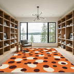 Orange Cream Dark Circle Scatter Rug