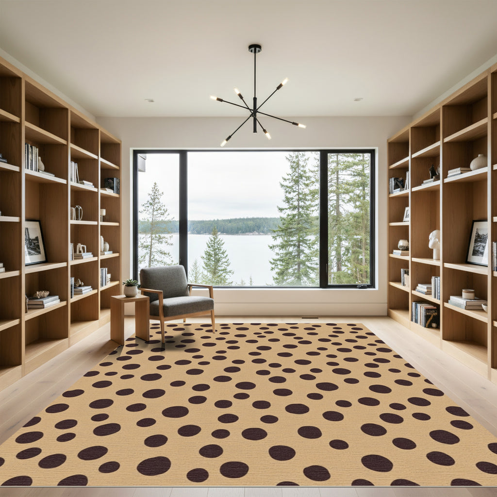 Tan Dark Circle Scatter Rug