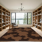 Brown Fractal Organic Shape Rug