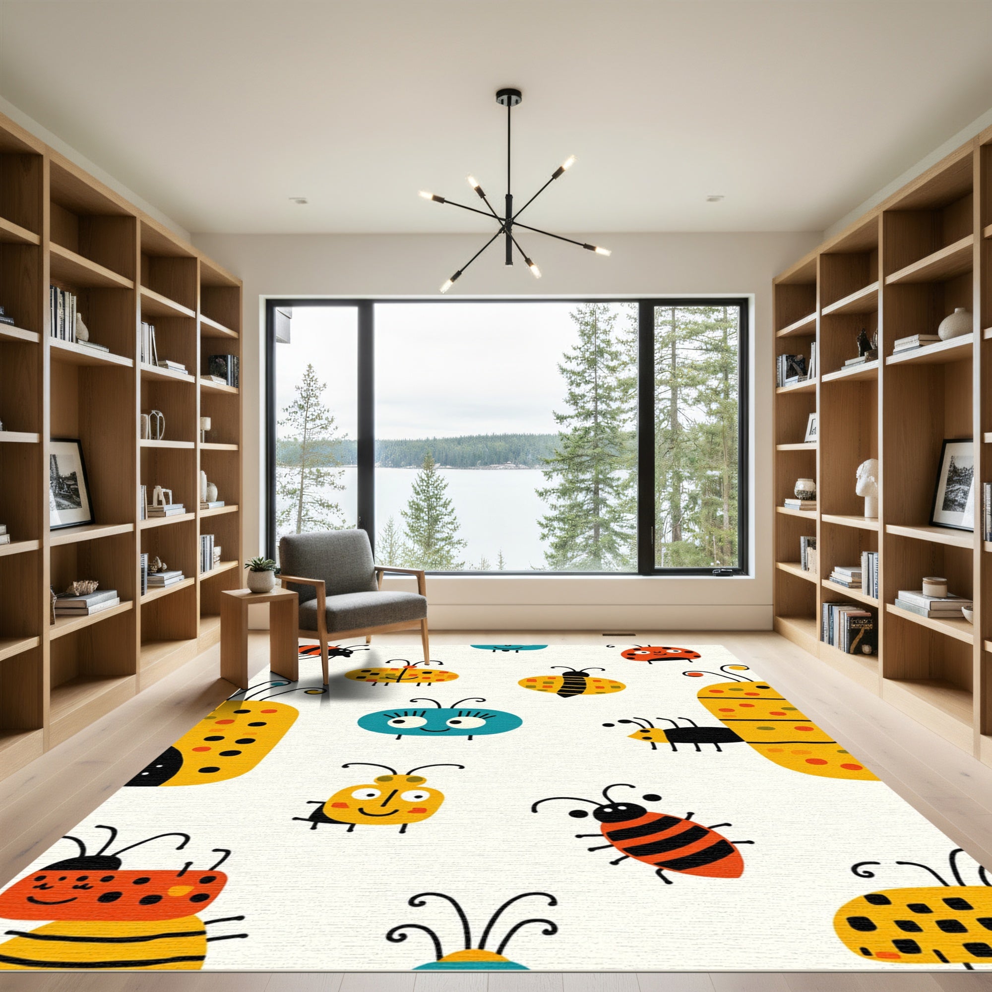 Whimsical Ladybug Bee Bug Array Rug