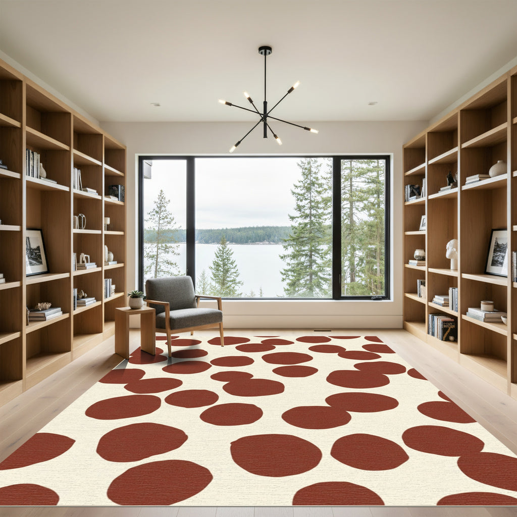 Earth Tone Abstract Circles Rug