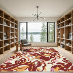 Russet Terracotta Abstract Swirl Rug