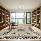 Tawny Sunburst Border Swirl Rug