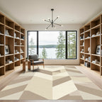 Earthy Tone Geometric Chevron Rug