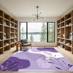 Purple Abstract Splotch Botanical Branches Rug