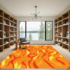 Fiery Orange Red Yellow Flame Rug