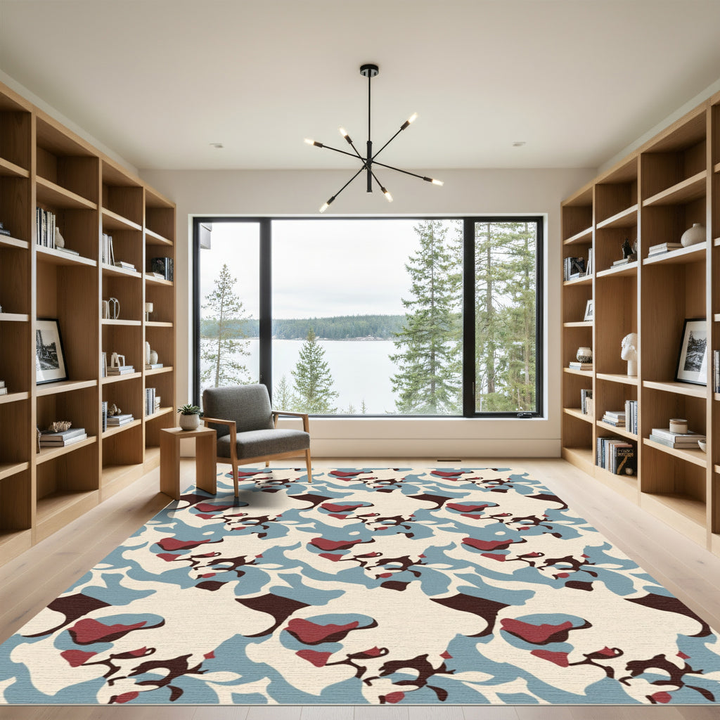 Desert Camo Abstract Organic Shapes Rug