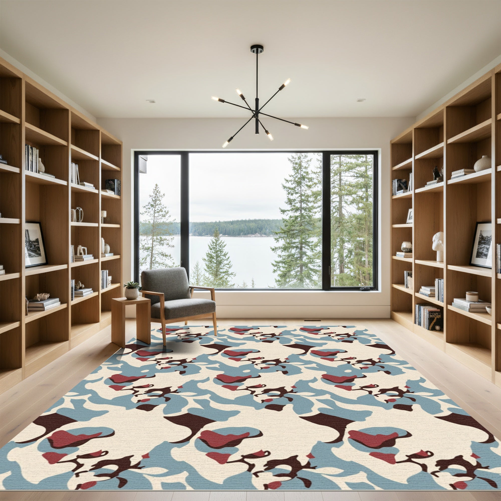 Desert Camo Abstract Organic Shapes Rug