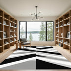 Monochrome Sharp Geometric Angles Rug