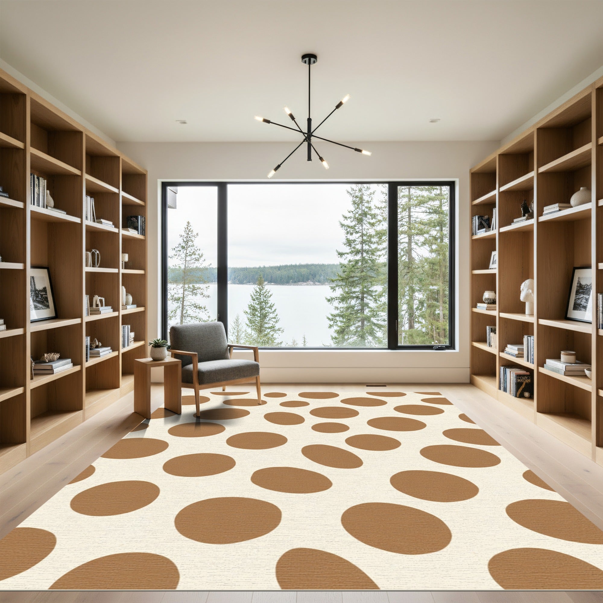 Warm Orb Speckled Cream Pattern Rug