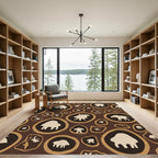 Brown Beige Organic Animal Shapes Rug