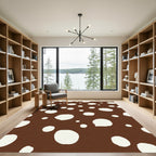 Brown White Polka Dot Scatter Rug
