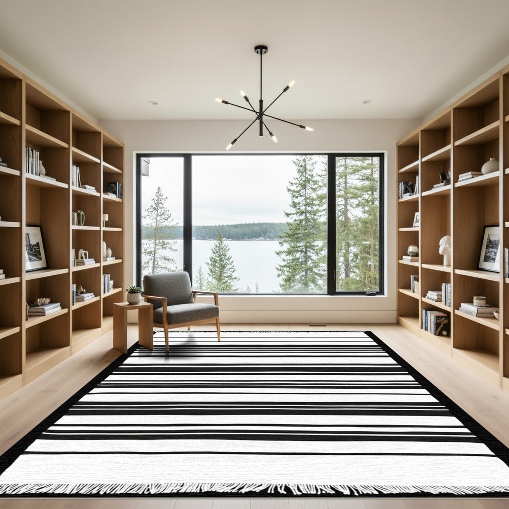 Bold Parallel Band Contemporary Rug