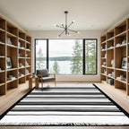Bold Parallel Band Contemporary Rug
