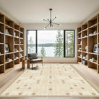 Neutral Beige Geometric Diamond Deco Rug