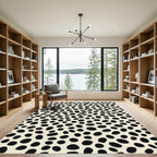 Black and Cream Spotty Animal Print Rug