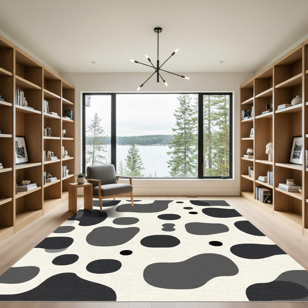 Monochromatic Irregular Spots Abstract Rug