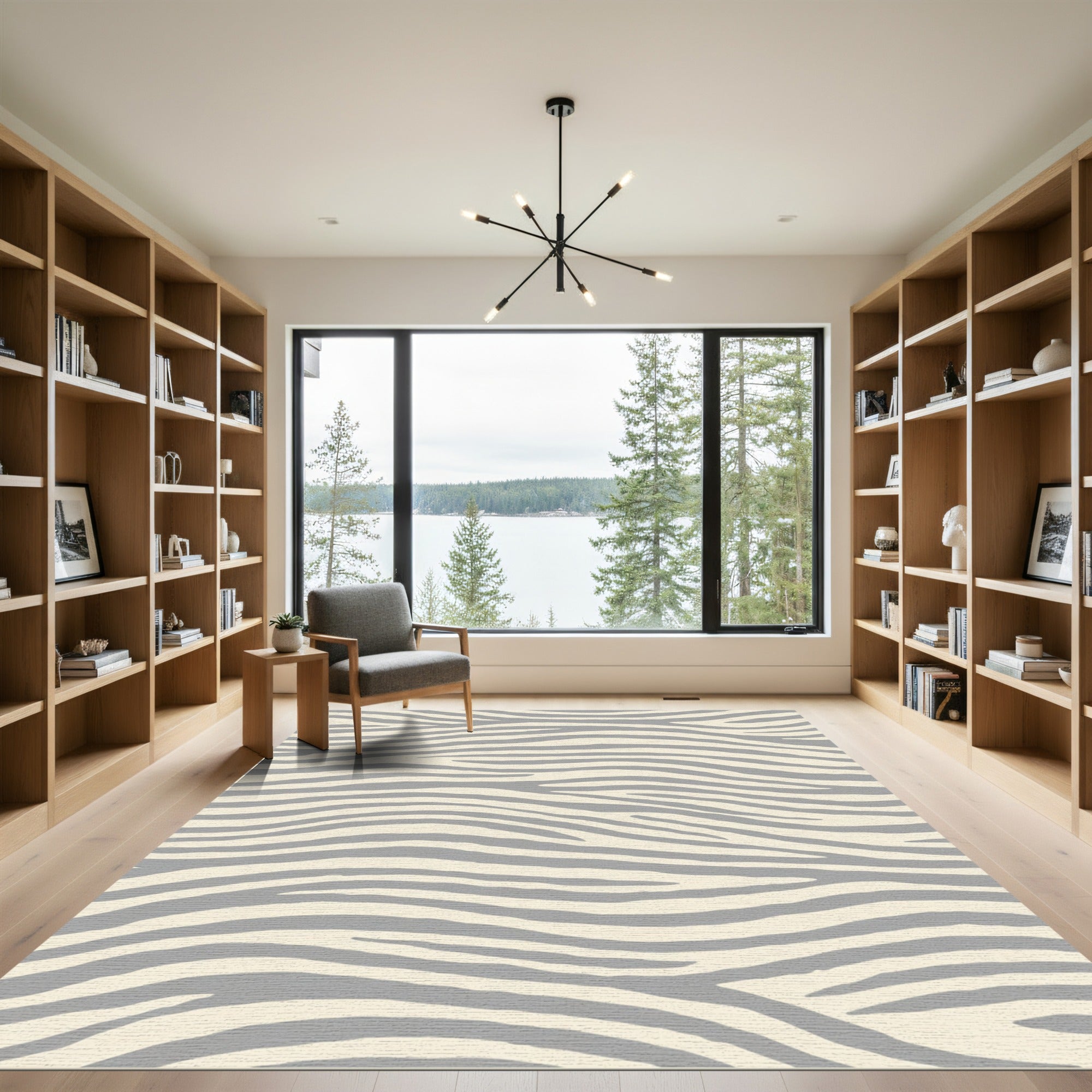 Neutral Soft Zebra Stripes Rug