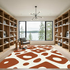 Terracotta Tan Abstract Spots Rug