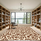 Brown Beige Abstract Camouflage Rug