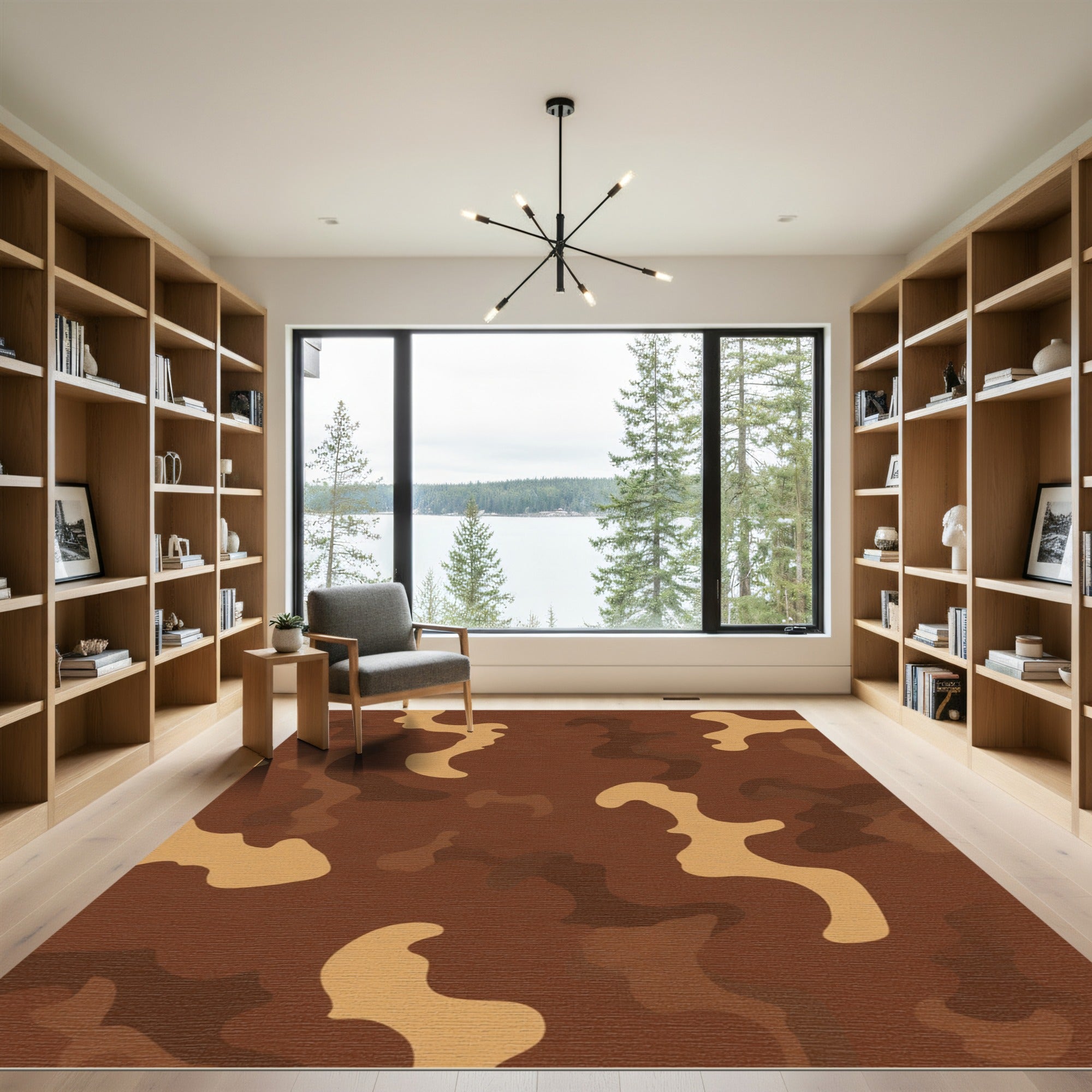 Earthy Camo Abstract Organic Rug