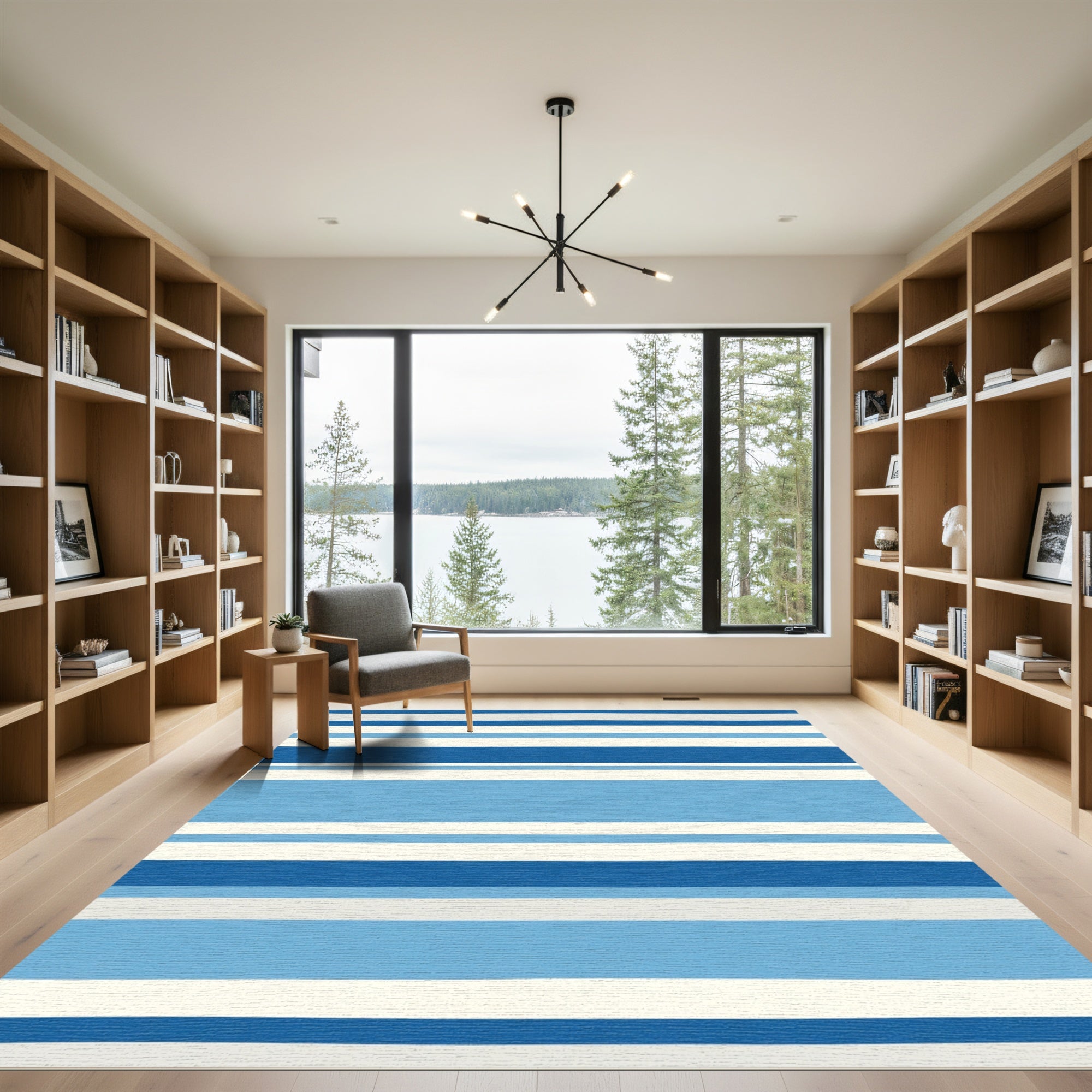 Coastal Blue Stripe Horizon Rug