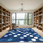 Ocean Blue Hexagon Mosaic Rug