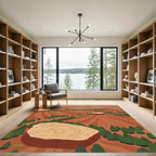 Canyon Landscape Geometric Terra Cotta Trees Rug