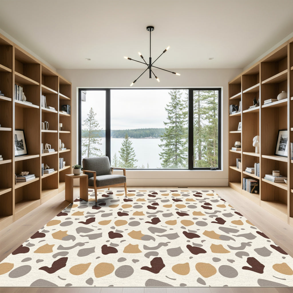 Earthy Speckled Abstract Terracotta Rug