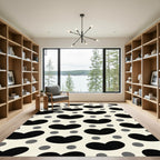 Black Gray Heart Dot Repeat Rug