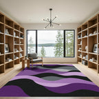 Amethyst Gray Abstract Wave Layers Rug