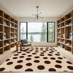 Dark Brown Polka Dot Pattern Rug