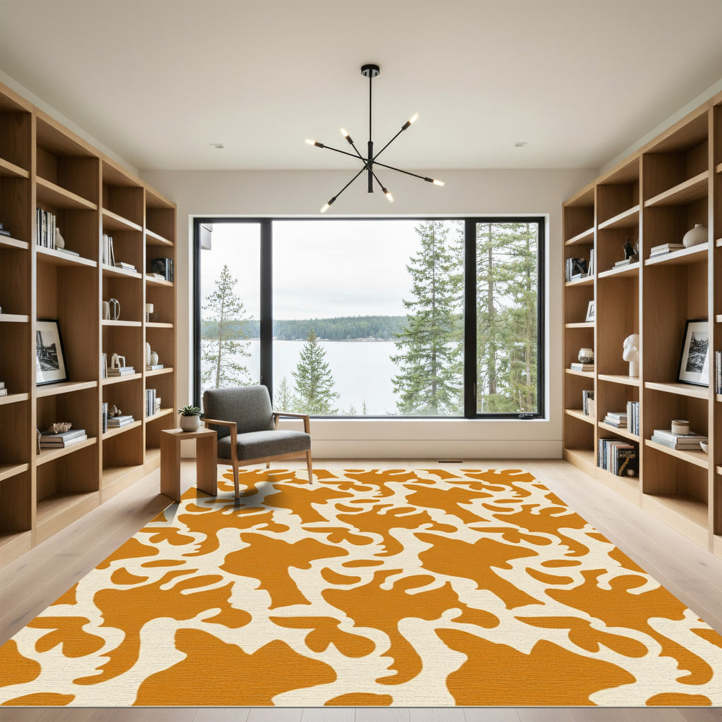 Terracotta Cream Organic Flow Rug