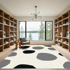 Abstract Black Gray Dot Scatter Rug