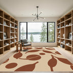 Earthy Brown Seed Pod Composition Rug