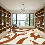 Terracotta Swirl Organic Foliage Rug