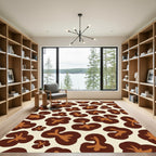 Brown Organic Abstract Blobs Rug