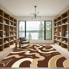 Earthy Swirl Ribbons Accents Rug