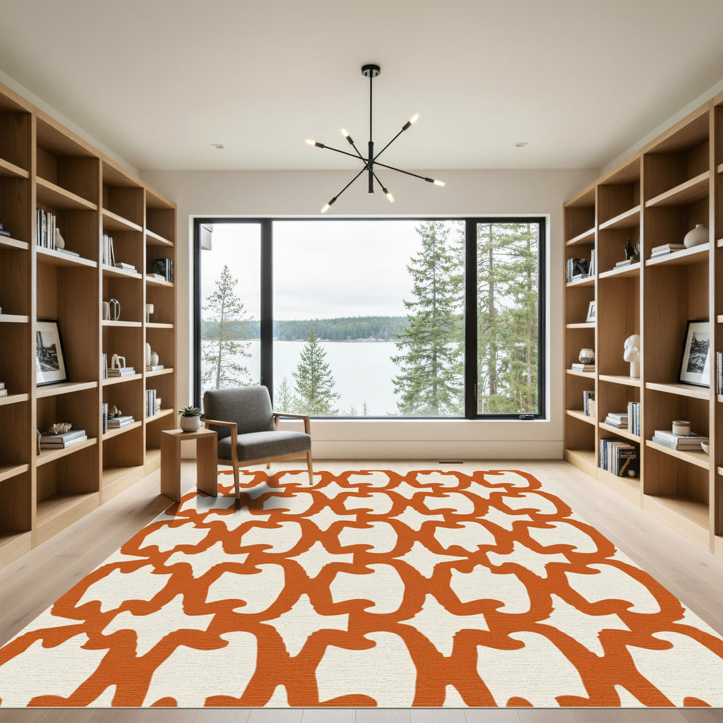 Rust Chain Link Collage Rug