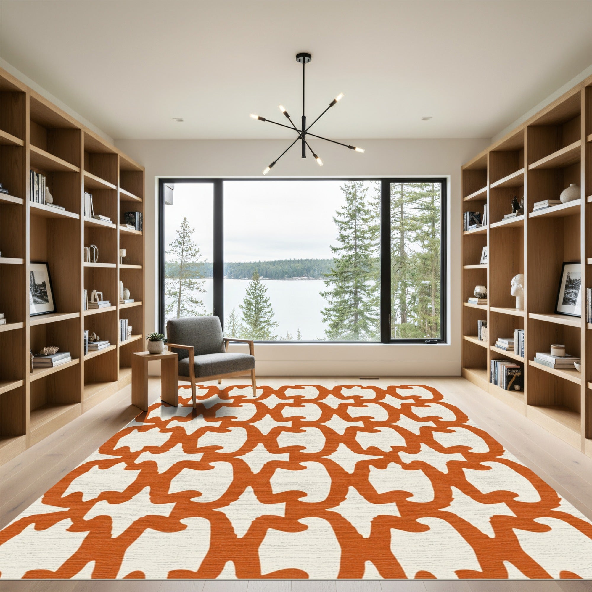 Rust Chain Link Collage Rug