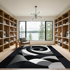 Monochromatic Abstract Swirl Gradient Rug