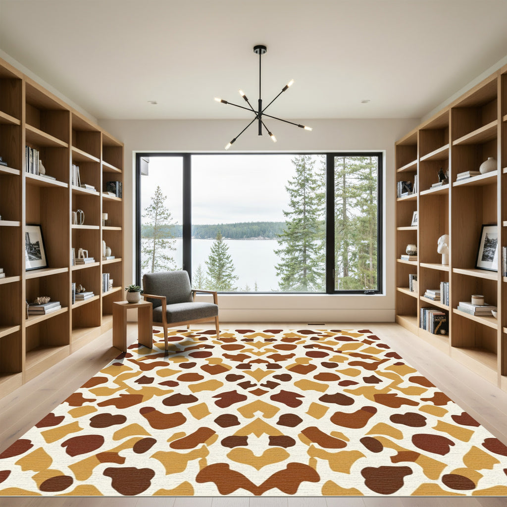 Camel and Chestnut Irregular Spots Rug