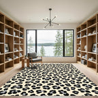 Neutral Beige Leopard Spot Rug