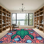 Green Turtle Coral Marine Life Rug