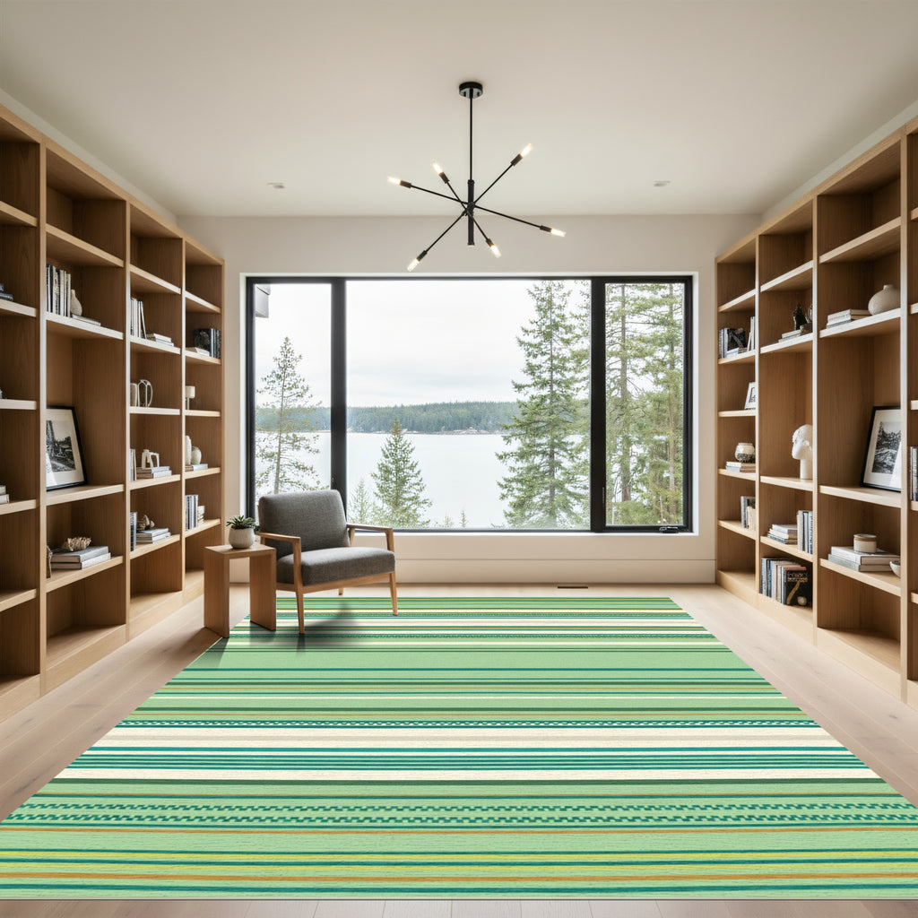 Mint Green Multi Stripe Rug