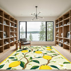Yellow Lemon Branch Blossom Botanical Rug